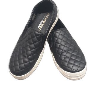 SKECHERS STREET Memory Foam Los Angeles Womens Slip On Sneakers Black Size  9